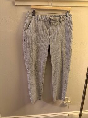 A New Day Dark grey & White Vertical Stripe seersucker pants